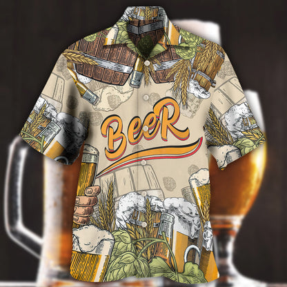 Beer Born To Drink - Hawaiian Shirt 