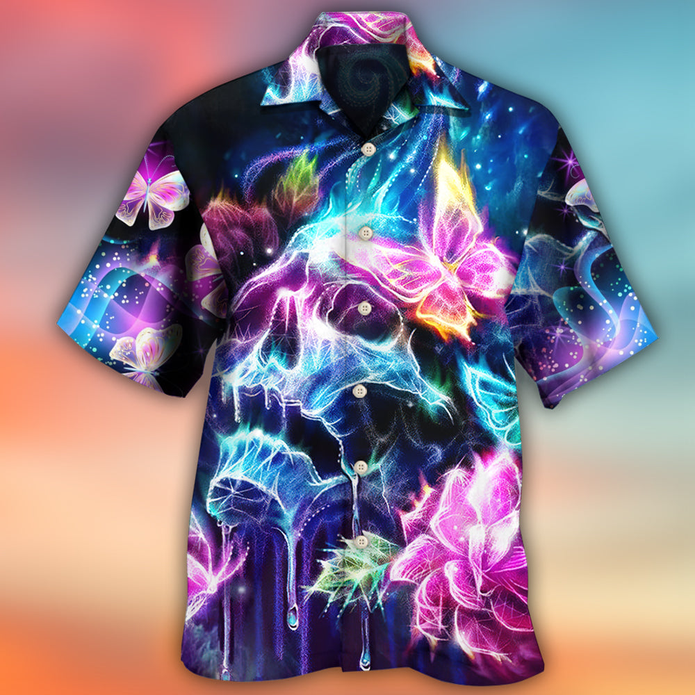 Skull Butterfly Flower Dream Lighting - Hawaiian Shirt 