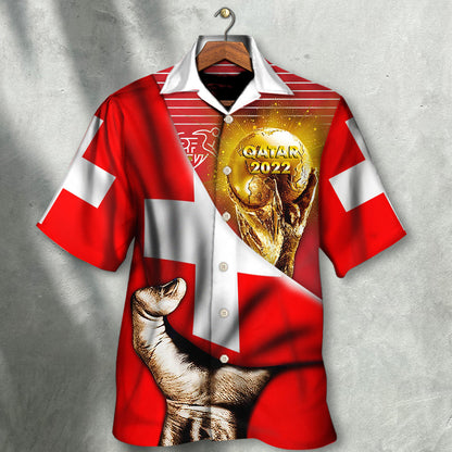 World Cup Qatar 2022 Switzerland Will Be The Champion Flag Vintage - Hawaiian Shirt 