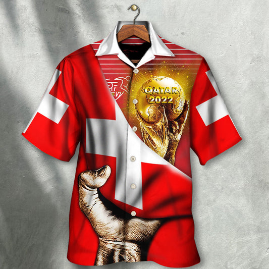 World Cup Qatar 2022 Switzerland Will Be The Champion Flag Vintage - Hawaiian Shirt 