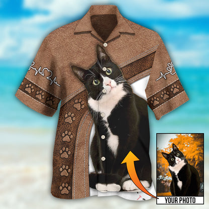 Black Cat Is My Best Friend Custom Photo - Hawaiian Shirt 