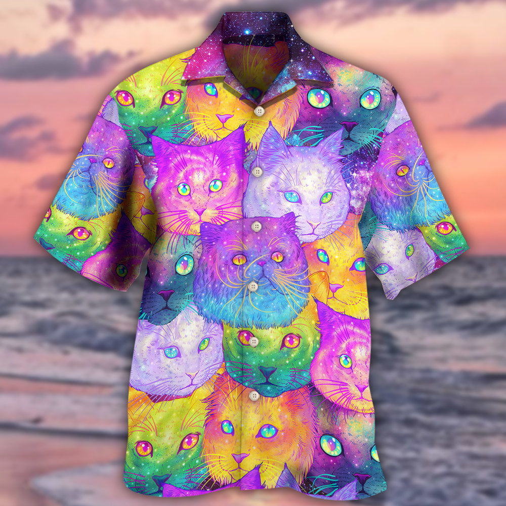 Cat Galaxy Colorful Cool Style - Hawaiian Shirt 