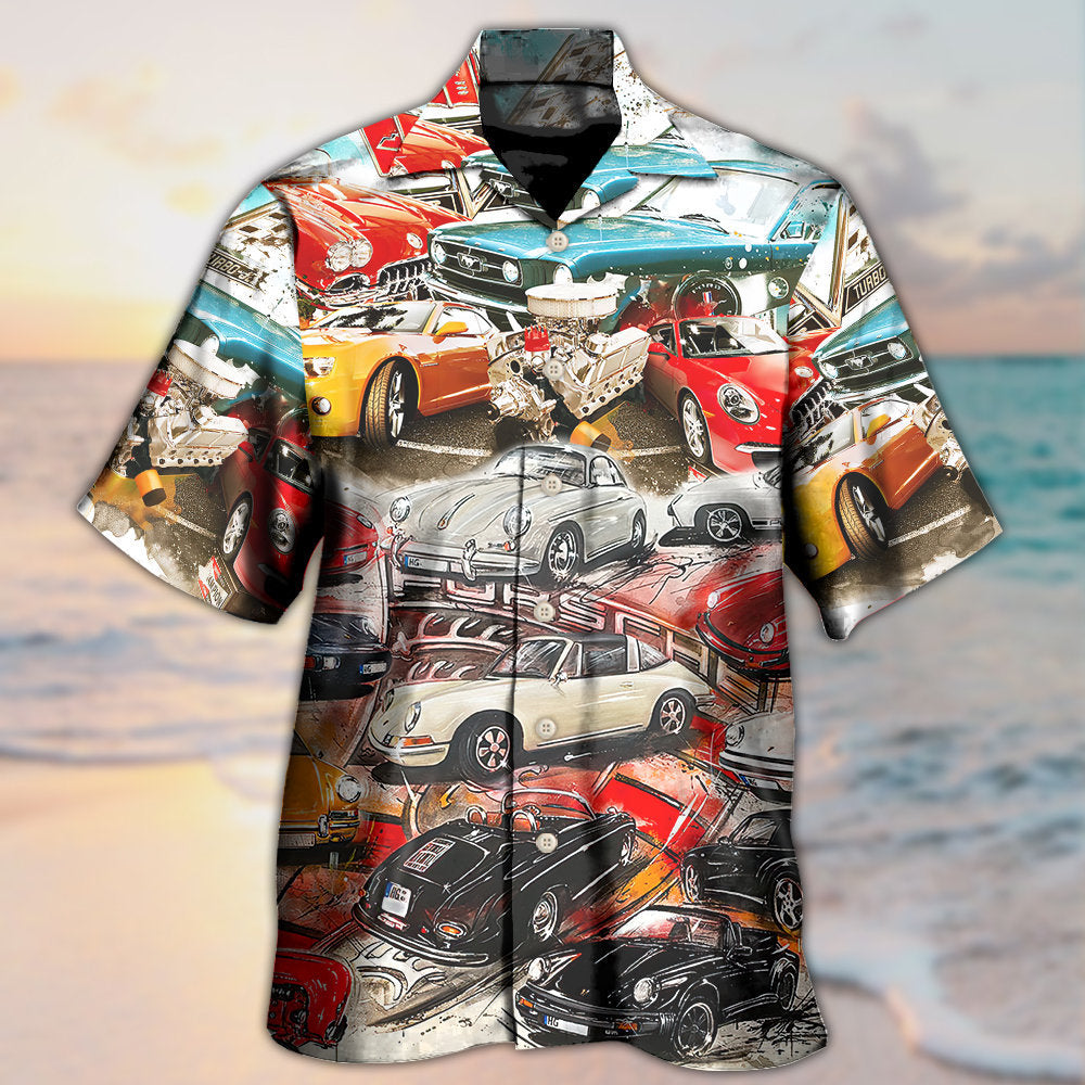 Car Retro Packed Vintage Style - Hawaiian Shirt 