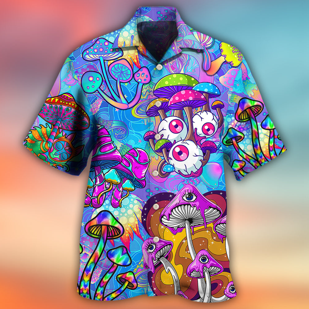 Hippie Mushroom Colorful Cool Style - Hawaiian Shirt 