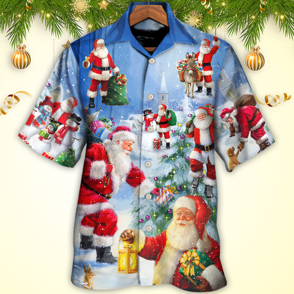 Christmas Santa Claus Is Coming Story Night Art Style - Hawaiian Shirt 