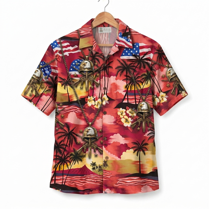 Marines Patriotic Veteran 250 Years America Premium Unisex Hawaiian Shirt For Men and Women