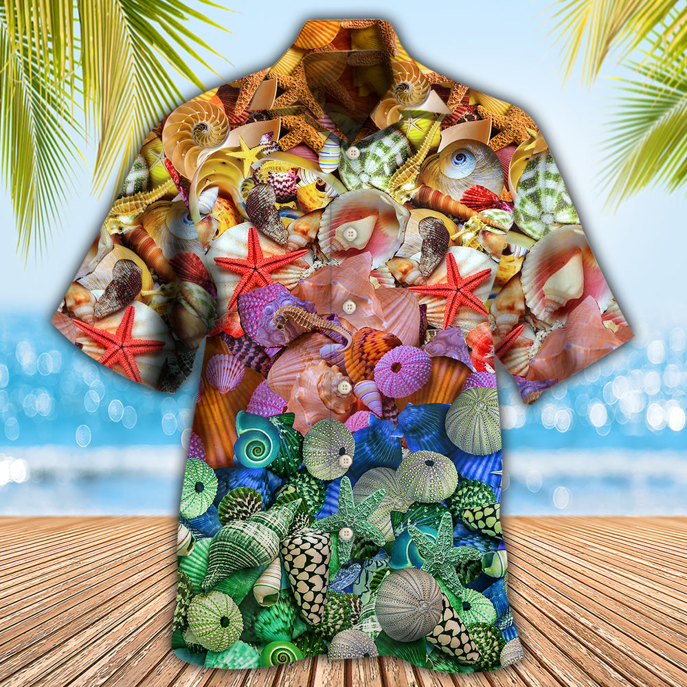 Beach Starfish On Seashells - Hawaiian Shirt 