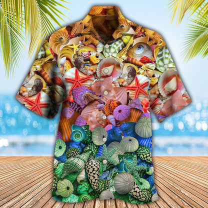Beach Starfish On Seashells - Hawaiian Shirt 
