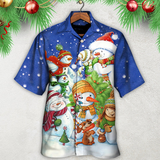Christmas Snowman Merry Christmas Night - Hawaiian Shirt 