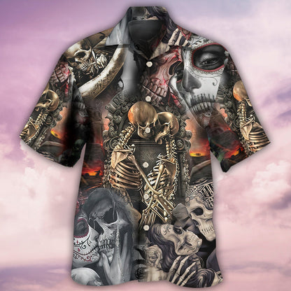 Skull Marrying A Perfect Wife - Hawaiian Shirt 