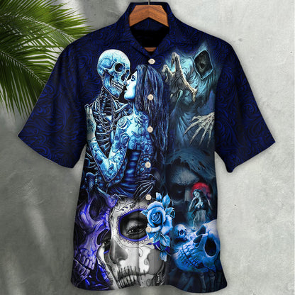Skull Death Love In Heart - Hawaiian Shirt 