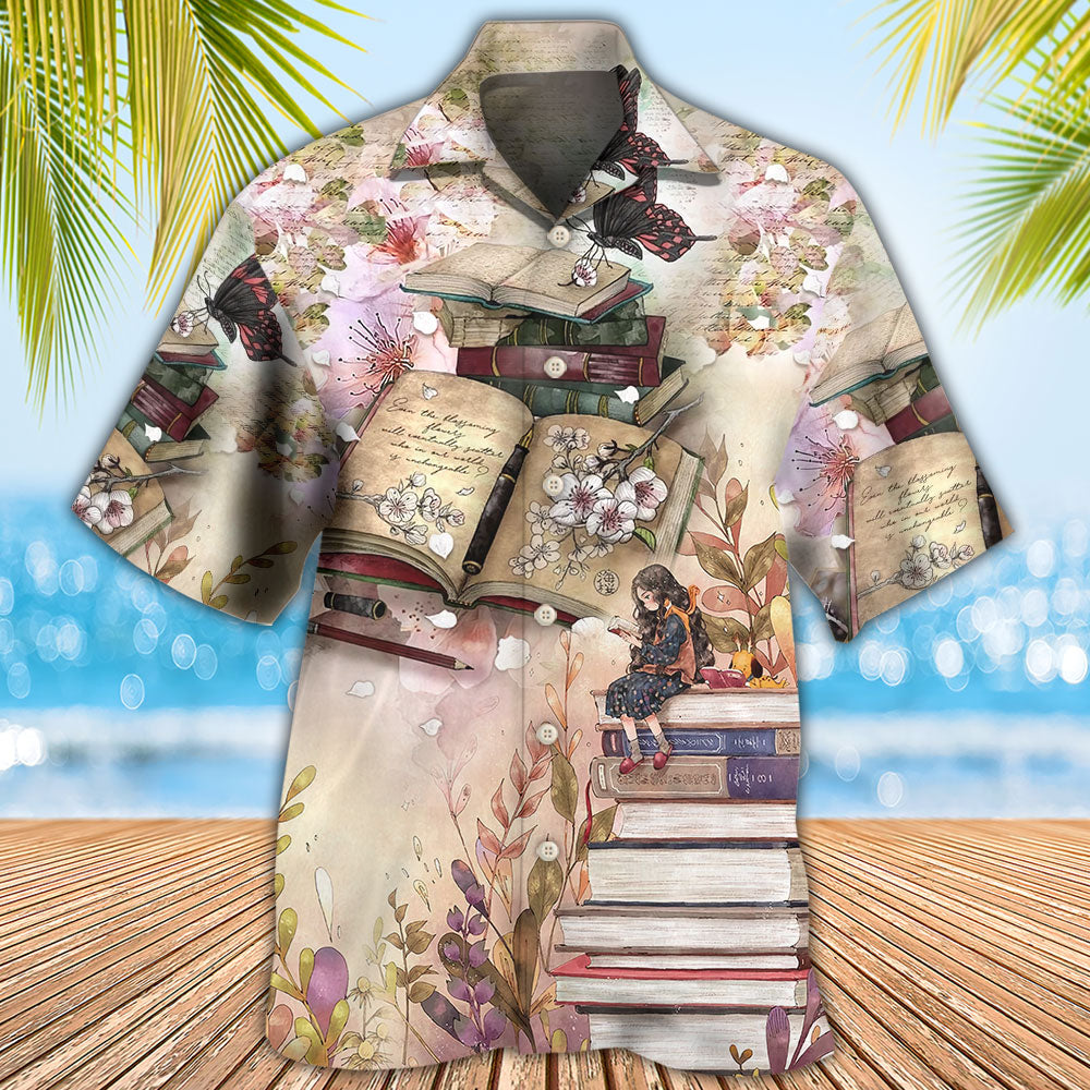 Book Reading Book Vintage Butterfly - Hawaiian Shirt 