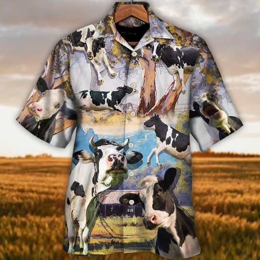 Cow Funny Dancing In The Australian Landscape Lover Cattle Art Style - Hawaiian Shirt 