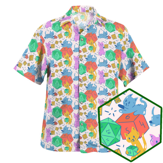 DnD Cat Cute Rolling Dice - Hawaiian Shirt 