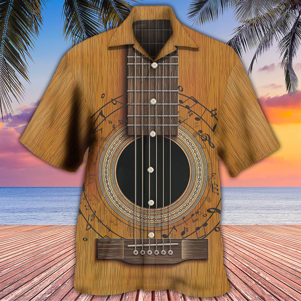 Guitar Old Retro Music Lover - Hawaiian Shirt 