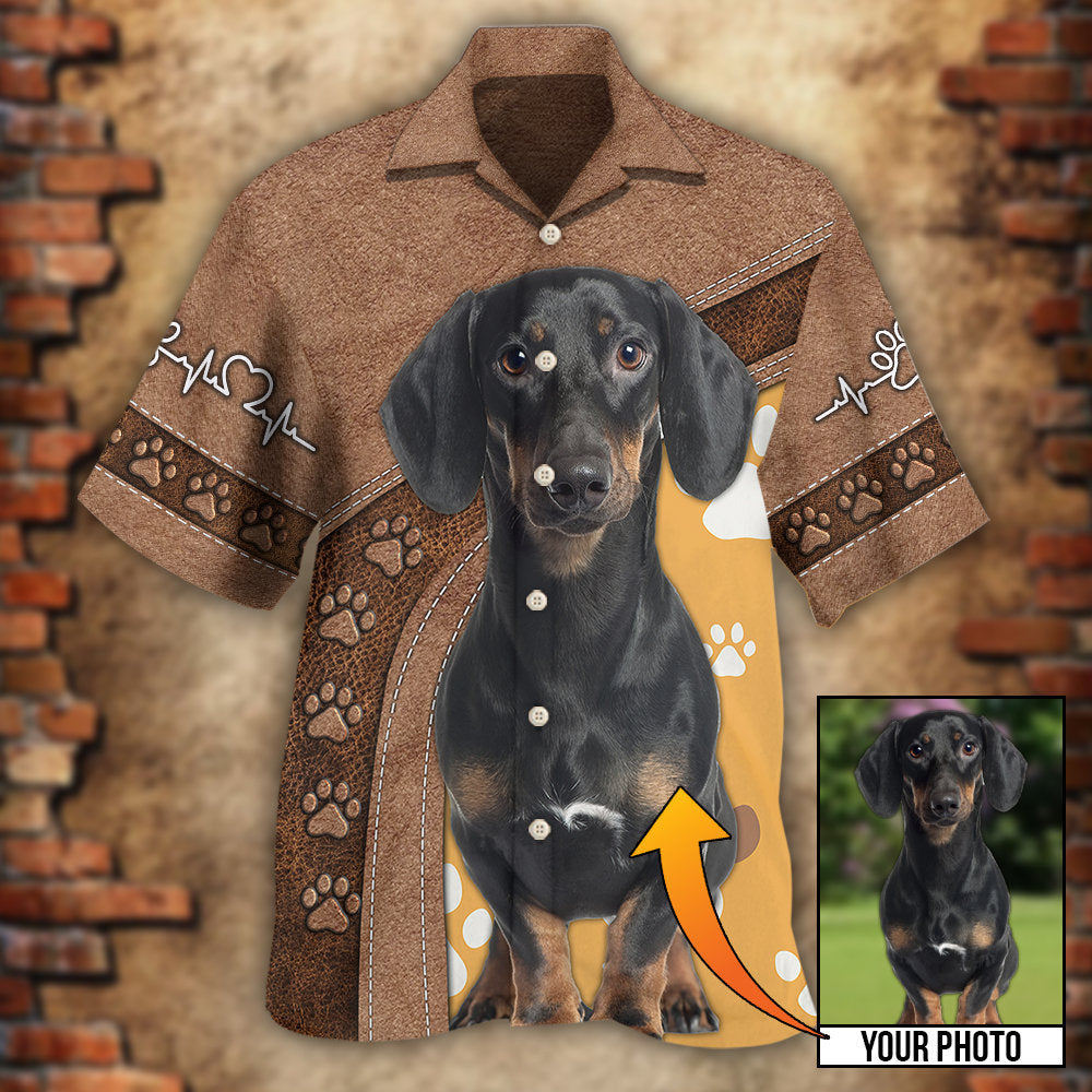 Dog Paw Brown Style Classic Custom Photo Personalized - Hawaiian Shirt 