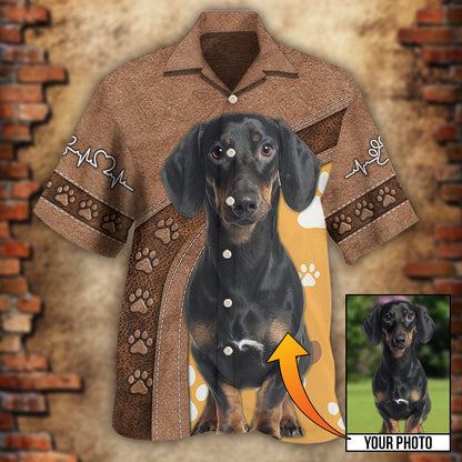 Dog Paw Brown Style Classic Custom Photo Personalized - Hawaiian Shirt 
