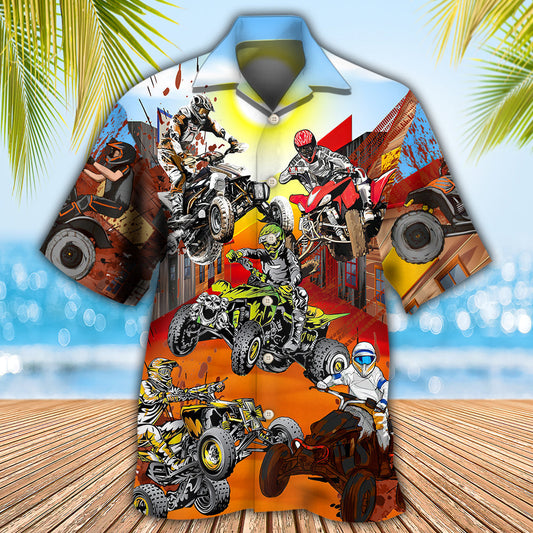 ATV Quad Riding Hard - Hawaiian Shirt 
