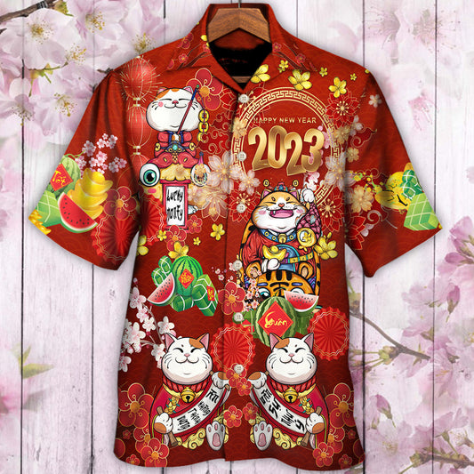 Tet Holiday Cat Happy New Year 2023 - Hawaiian Shirt 