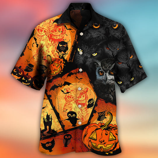 Halloween Owl Pumpkin Scary - Hawaiian Shirt 