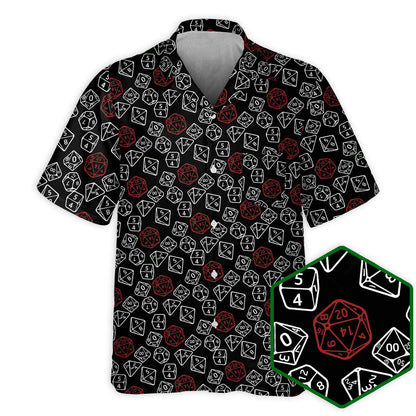 DnD Dice Red And White - Hawaiian Shirt 