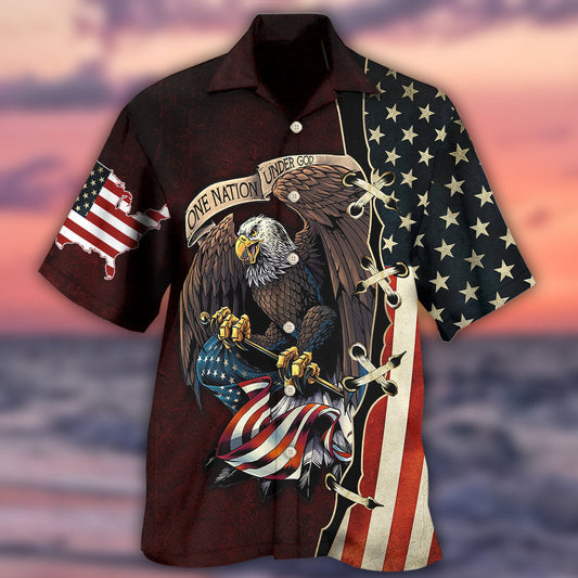 Eagle One Nation Under God - Hawaiian Shirt 