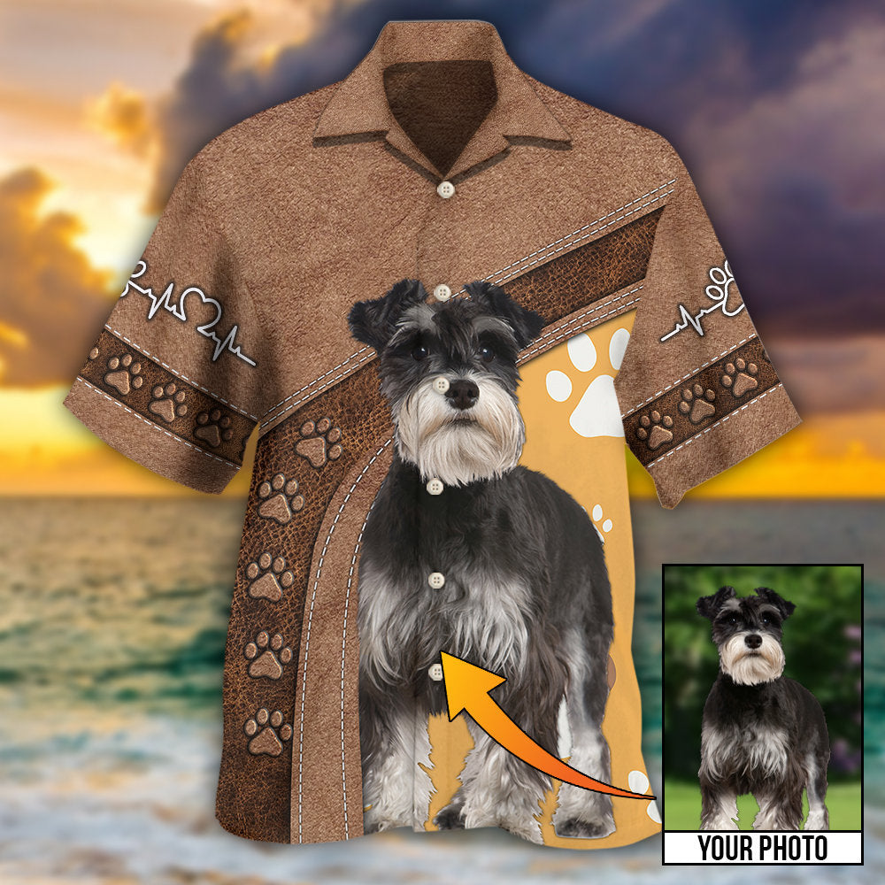 Dog Paw Brown Style Classic Custom Photo Personalized - Hawaiian Shirt 