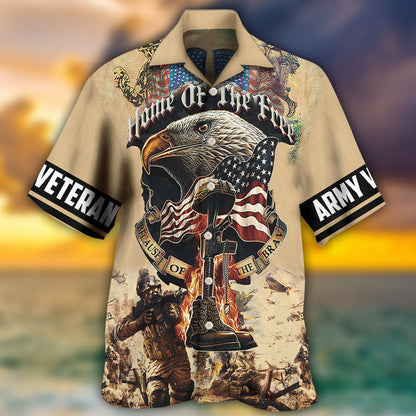 Veteran Army America Home Of The Free Because Of The Brave - Hawaiian Shirt 