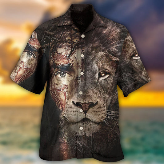 Jesus And Lion - Hawaiian Shirt 