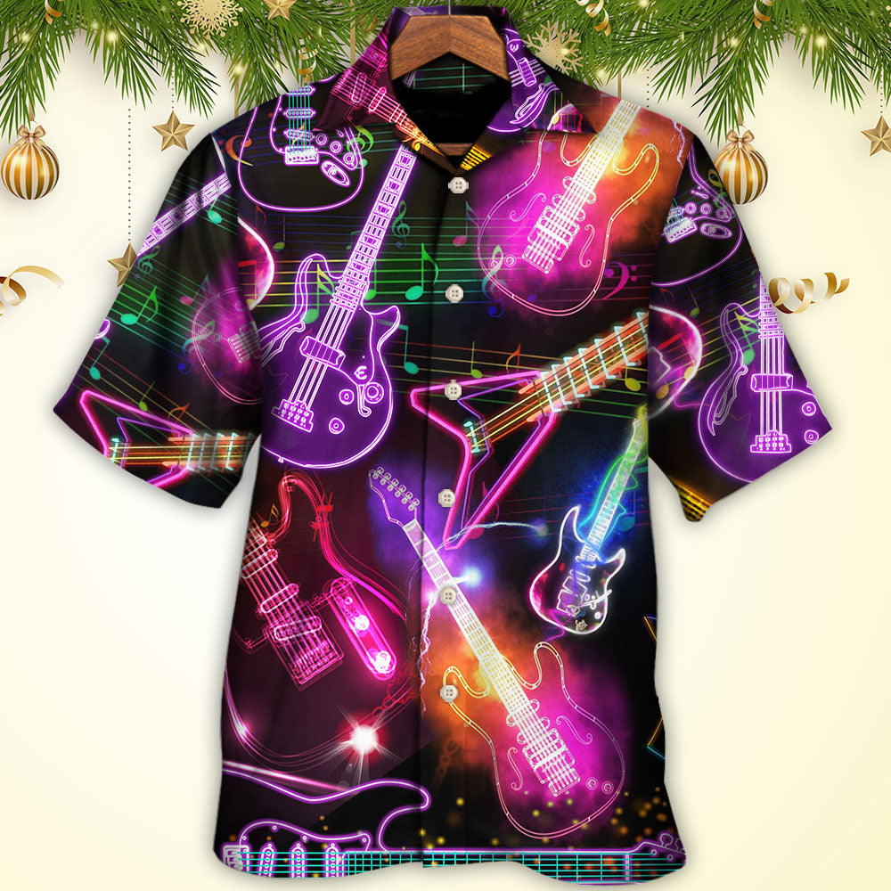 Guitar Neon Amazing Christmas - Hawaiian Shirt 