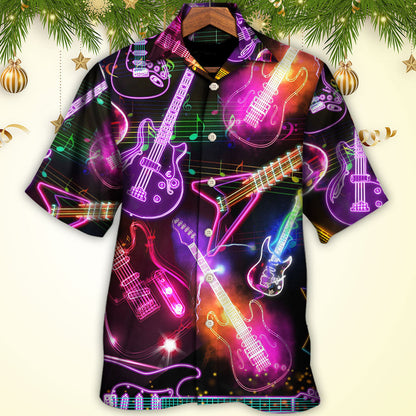 Guitar Neon Amazing Christmas - Hawaiian Shirt 