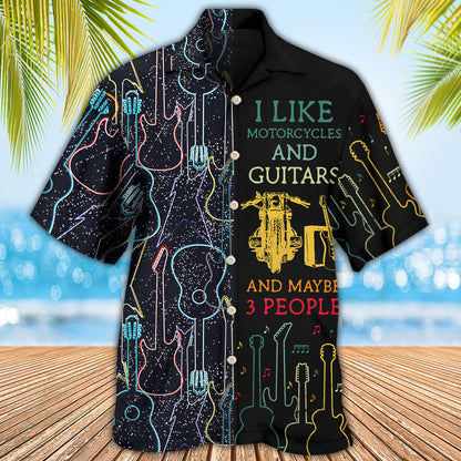 Guitar I Like Motorcycle And Guitar - Hawaiian Shirt 