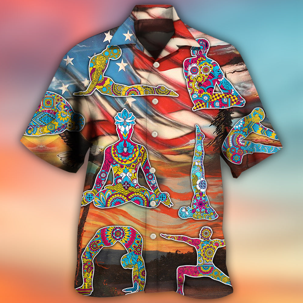 Yoga Independence Day Yoga Pose - Hawaiian Shirt 
