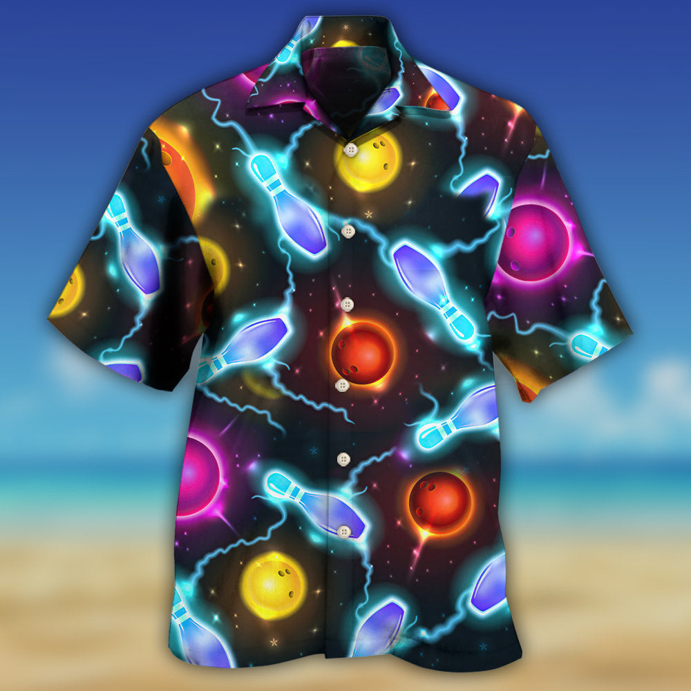 Bowling Ball And Pins Amazing Galaxy - Hawaiian Shirt 