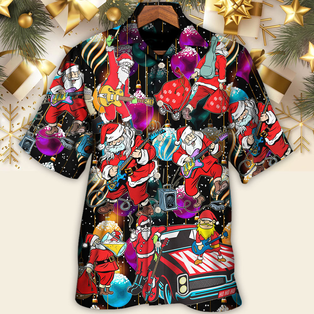 Christmas Guitar Music And Santa Merry Very Xmas - Hawaiian Shirt 