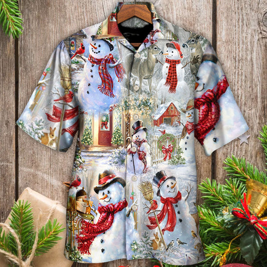 Christmas Snowman Merry Xmas - Hawaiian Shirt 
