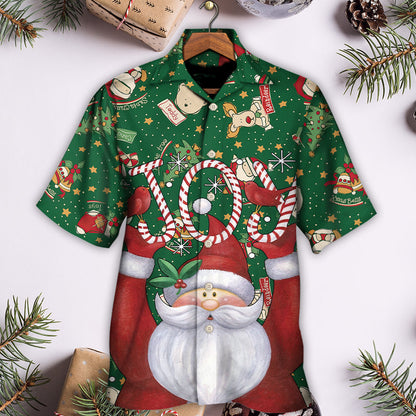 Christmas Santa Claus Lover Joy Green Style - Hawaiian Shirt 