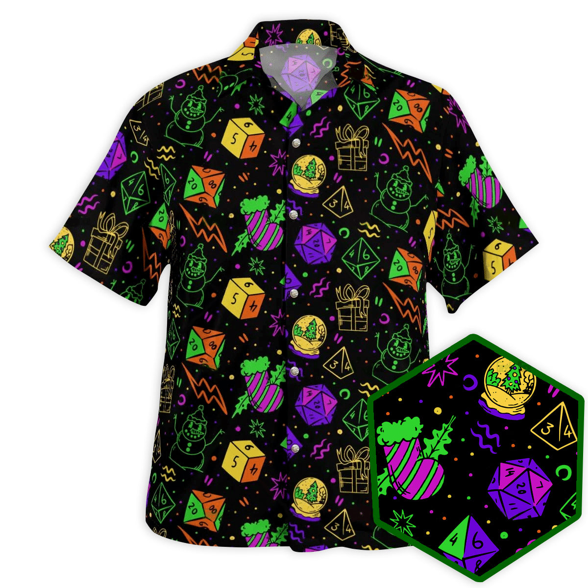 DnD Christmas DnD Dice Set - Hawaiian Shirt 