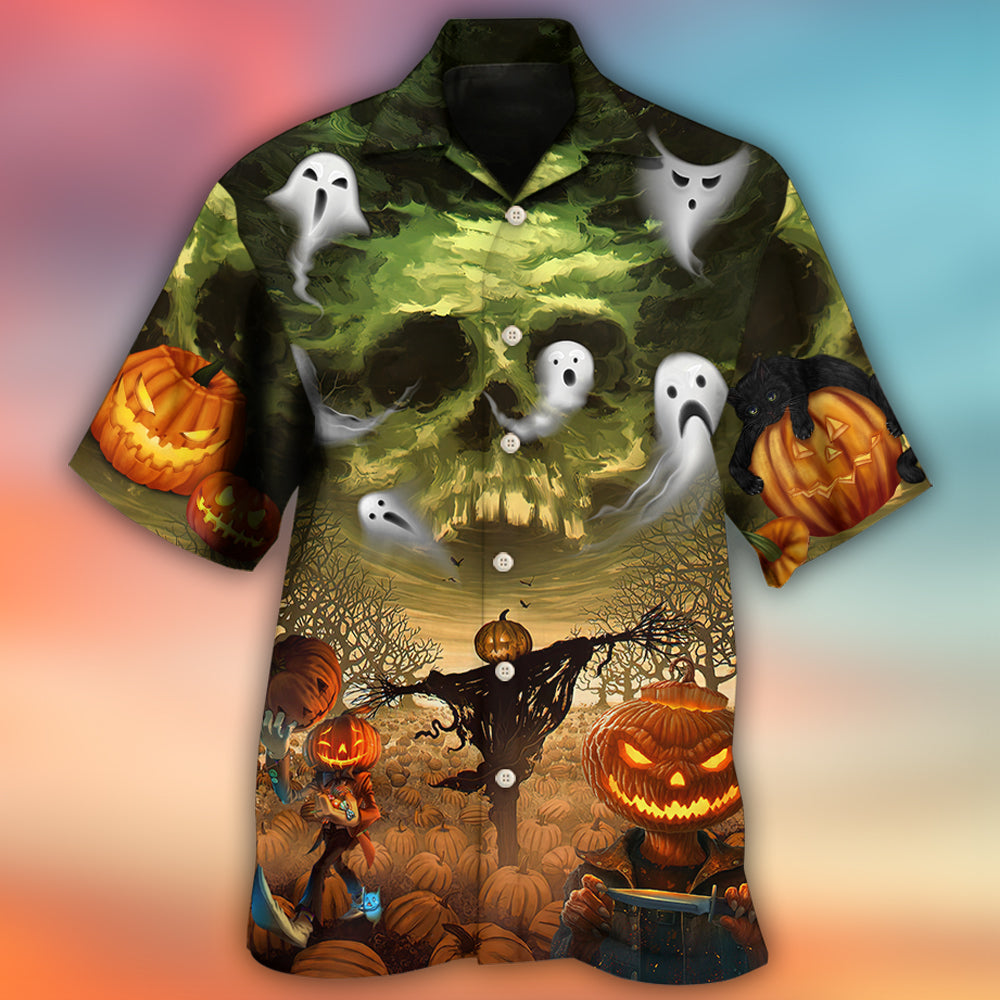 Halloween Pumpkin Crazy Ghost Style - Hawaiian Shirt 