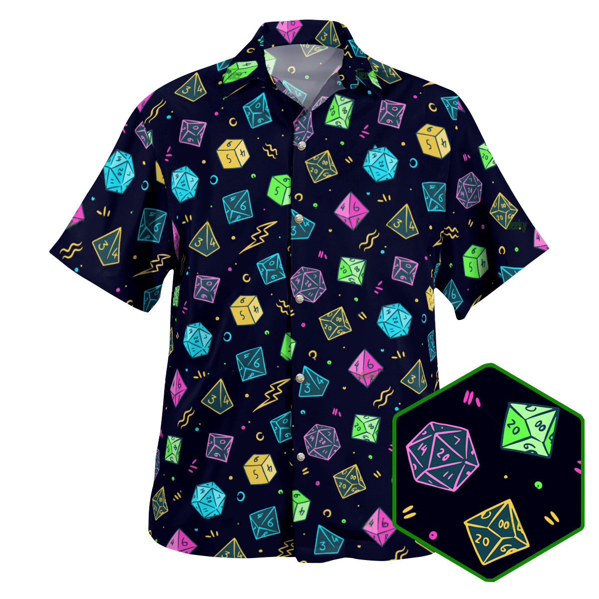 DnD Dice Colorful Style - Hawaiian Shirt 