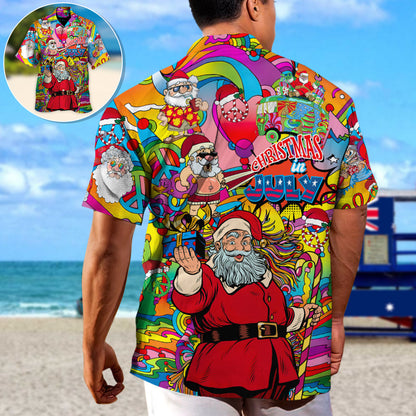 Christmas In July Santa Hippie Sending Gift In Summer - Unisex Hawaiian Shirt For Men and Women