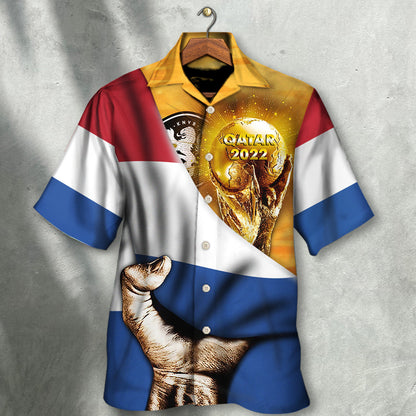 World Cup Qatar 2022 Netherlands Will Be The Champion Flag Vintage - Hawaiian Shirt 