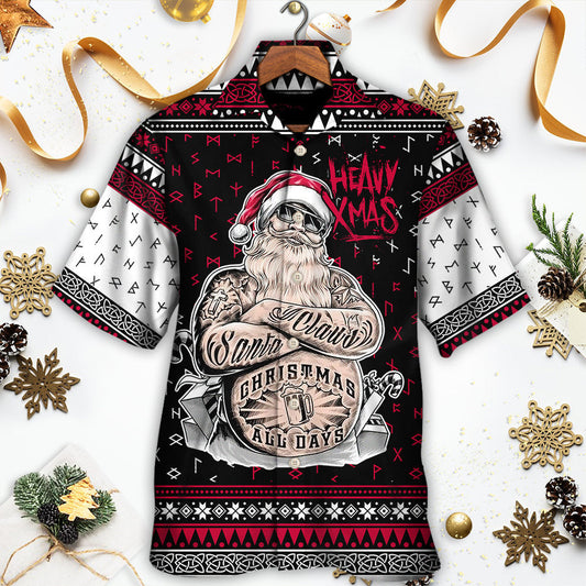Christmas Tattoo Santa Funny Merry Xmas - Hawaiian Shirt 