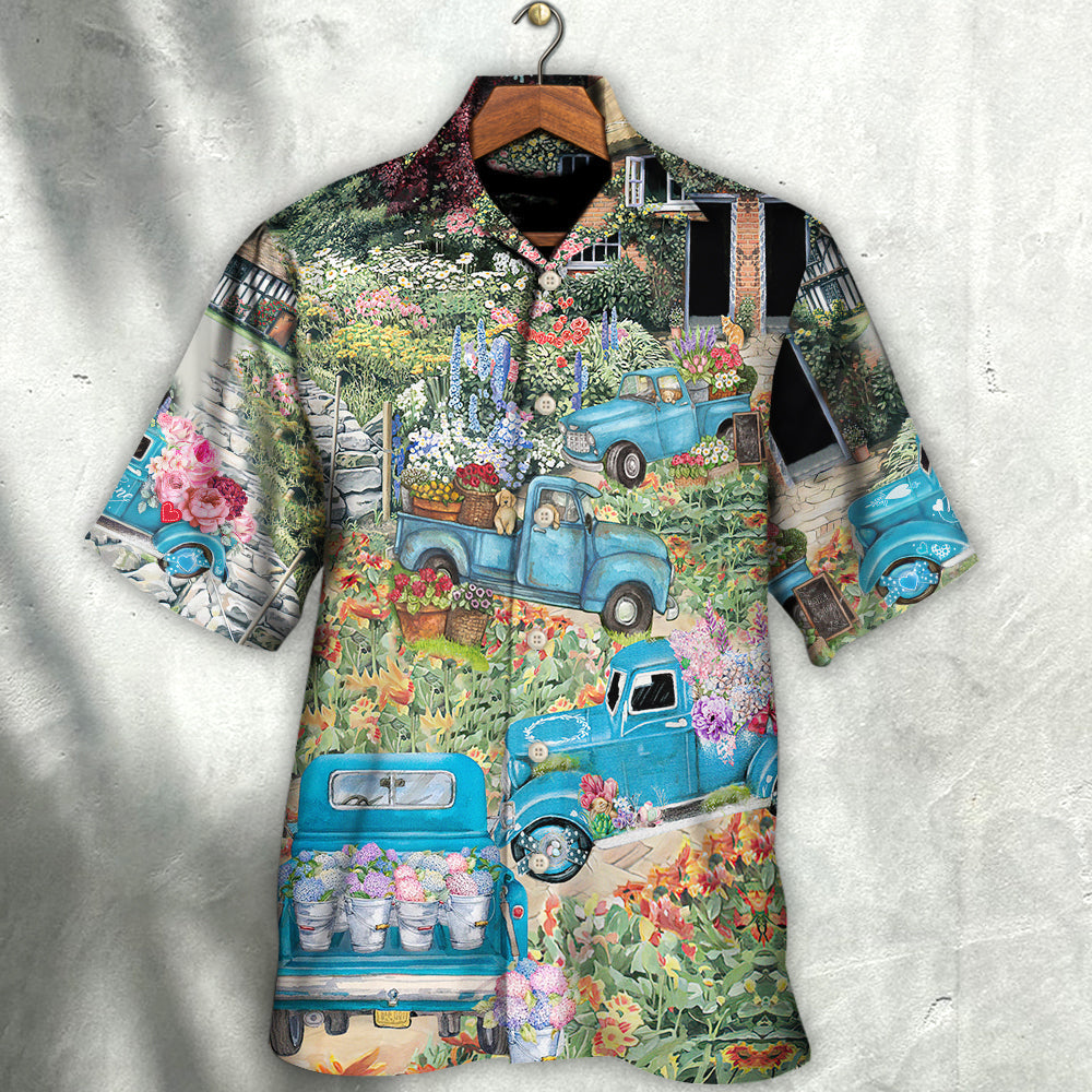 Truck Delivery Happiness Flower Around Town - Hawaiian Shirt 