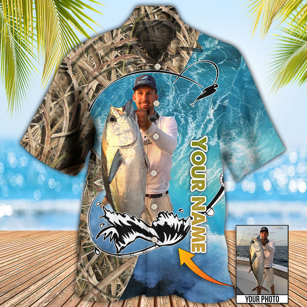 Fishing Blue Water Cool Custom Photo Personalized - Hawaiian Shirt 