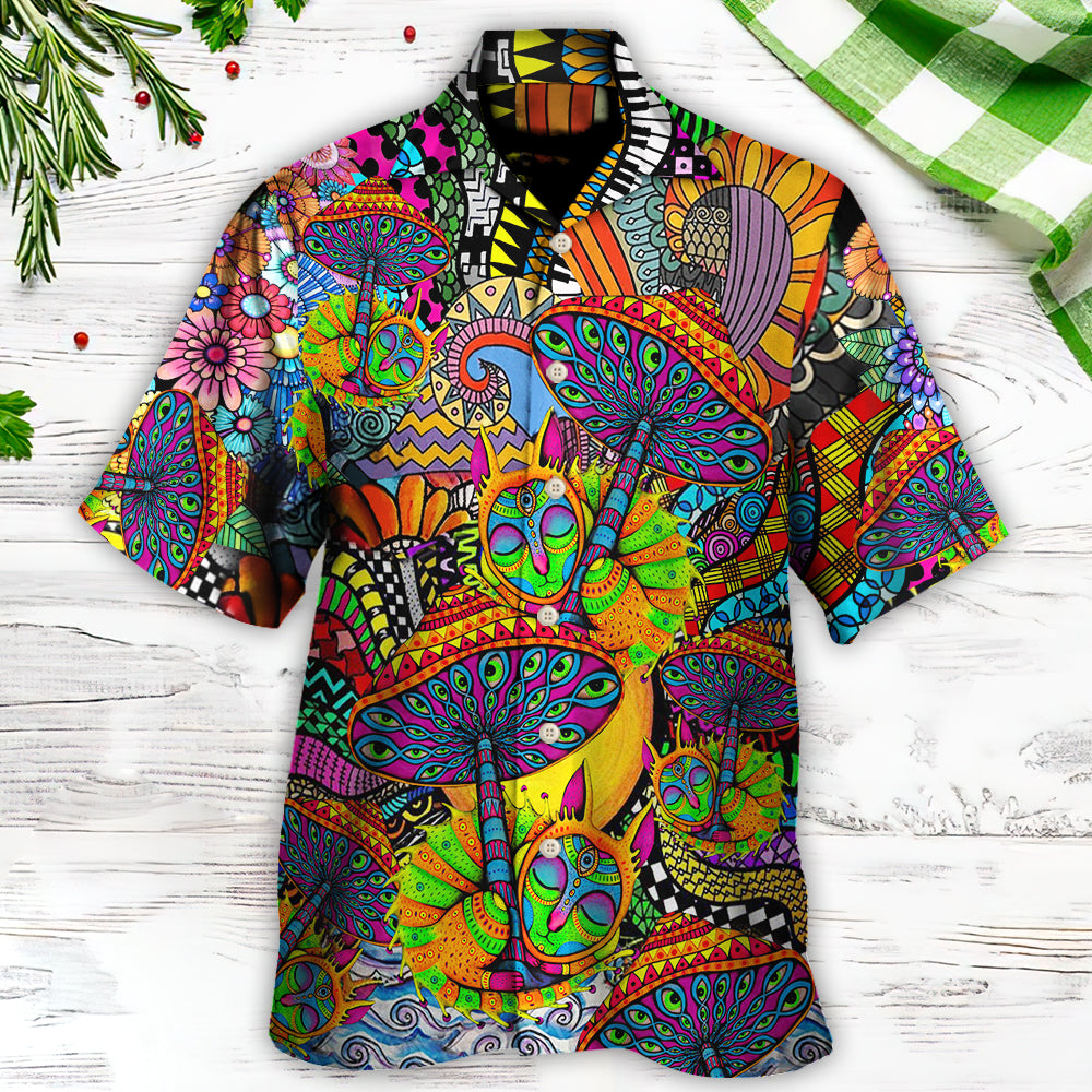 Hippie Peace Life Color Floral Style - Hawaiian Shirt 