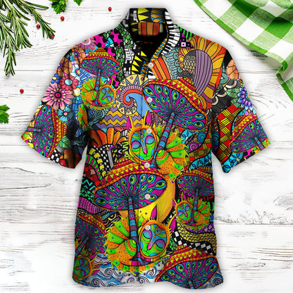 Hippie Peace Life Color Floral Style - Hawaiian Shirt 