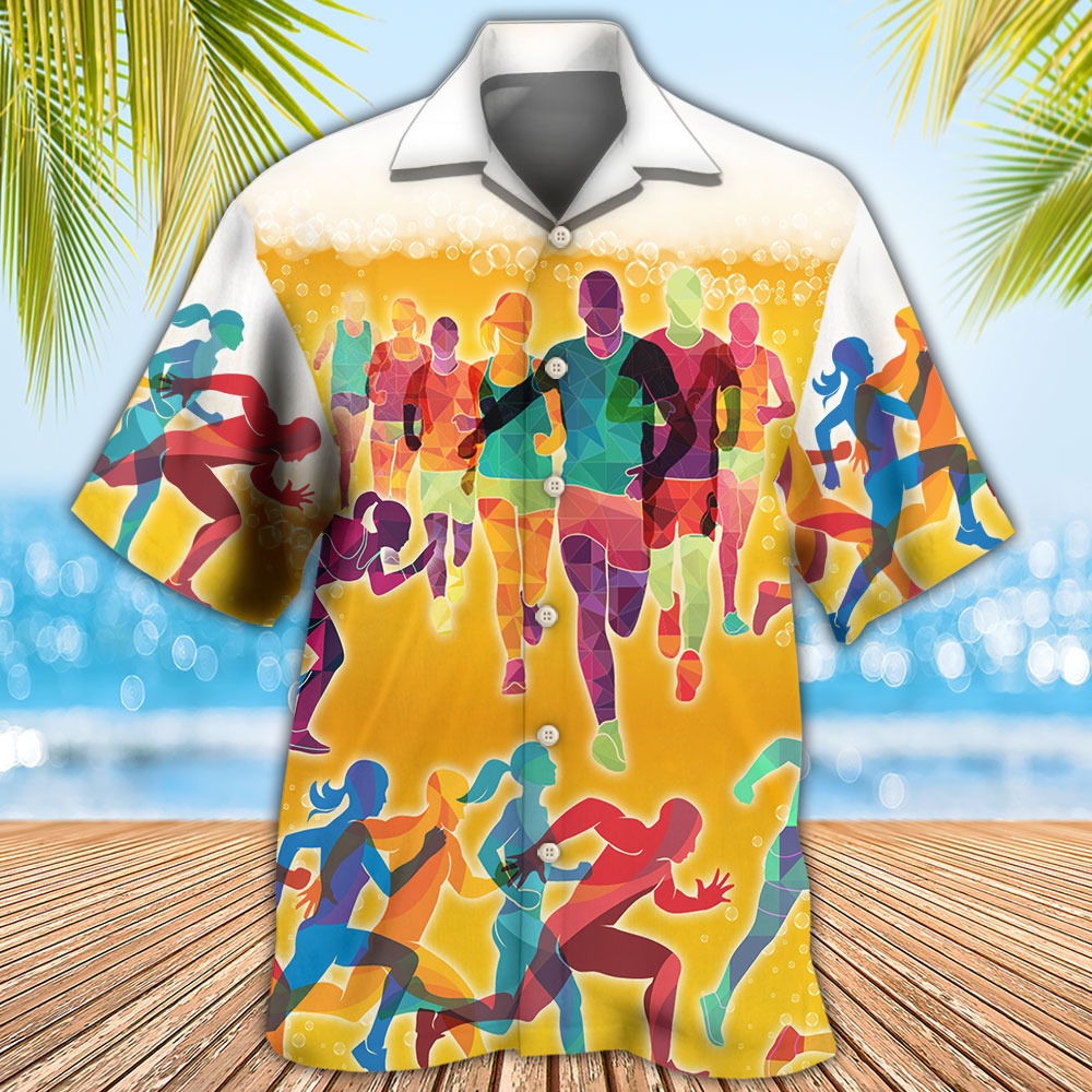 Beer I Like Beer And Running - Hawaiian Shirt 