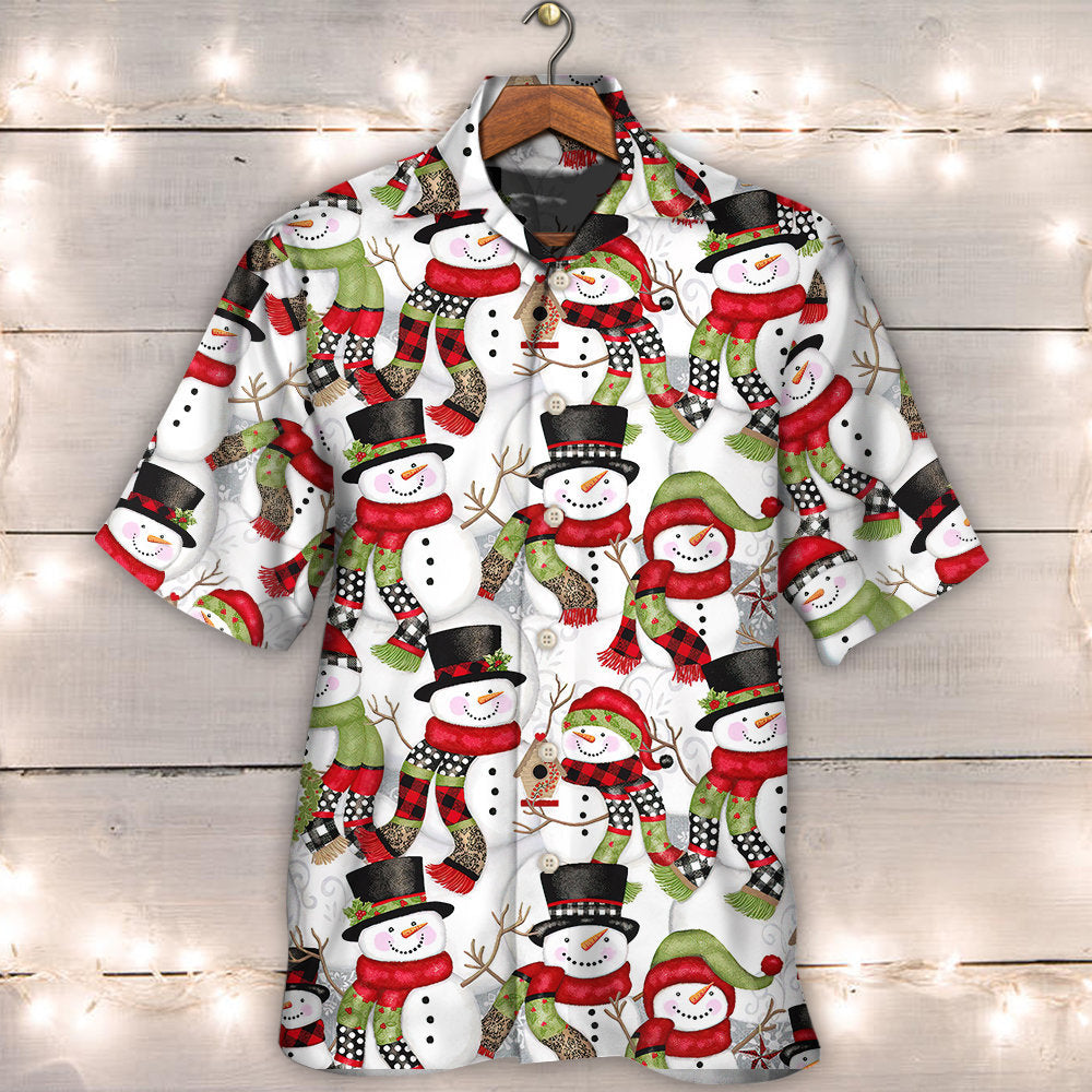 Christmas Snowman Family Happy Christmas - Hawaiian Shirt 