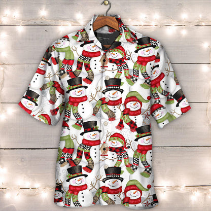 Christmas Snowman Family Happy Christmas - Hawaiian Shirt 